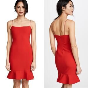 Likely Red Ruffle Trim Banks Dress Sz 12